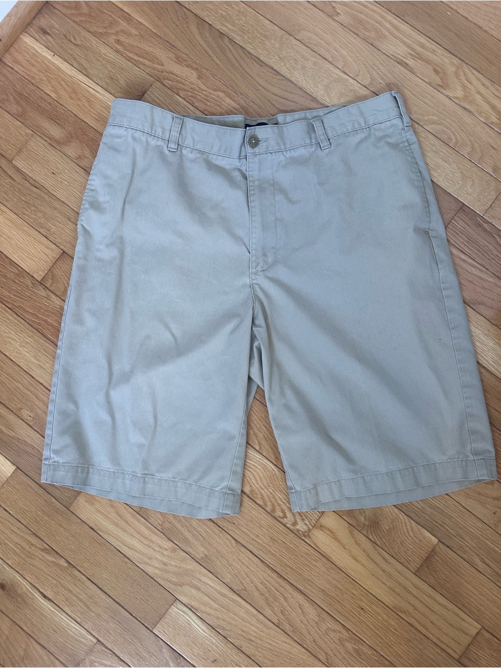 Lands' End Men's Flat-Front Chino Shorts - Light Taupe Size 35